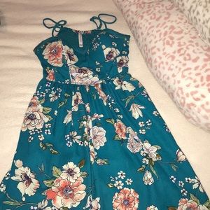 Teal floral sundress